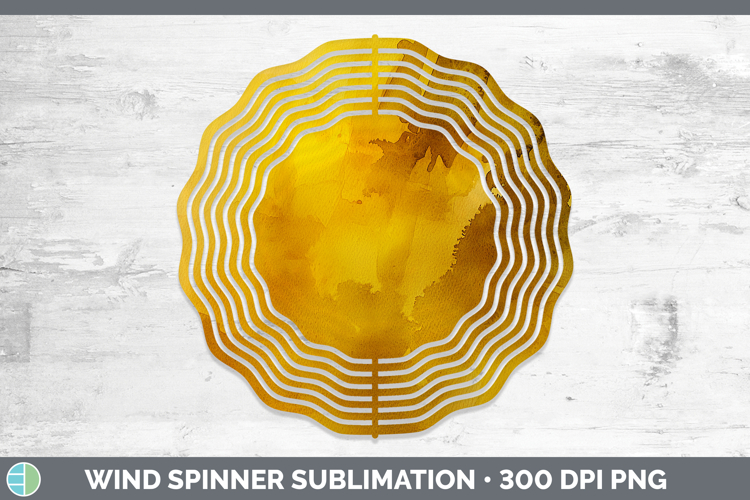 Watercolor Dark Yellow Wind Spinner Sublimation Spinner Desi