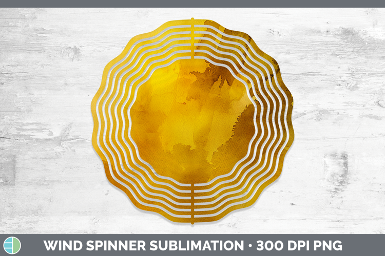 Watercolor Dark Yellow Wind Spinner Sublimation Spinner Desi