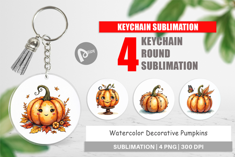 Decorative Pumpkins Keychain
