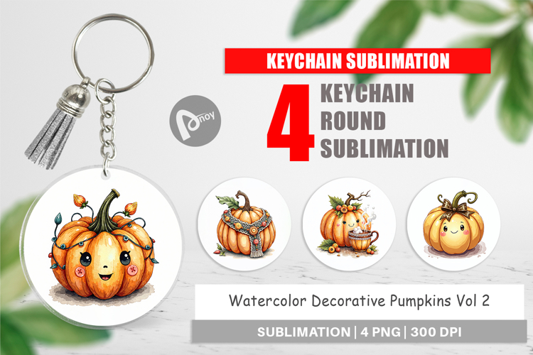 Decorative Pumpkins Keychain