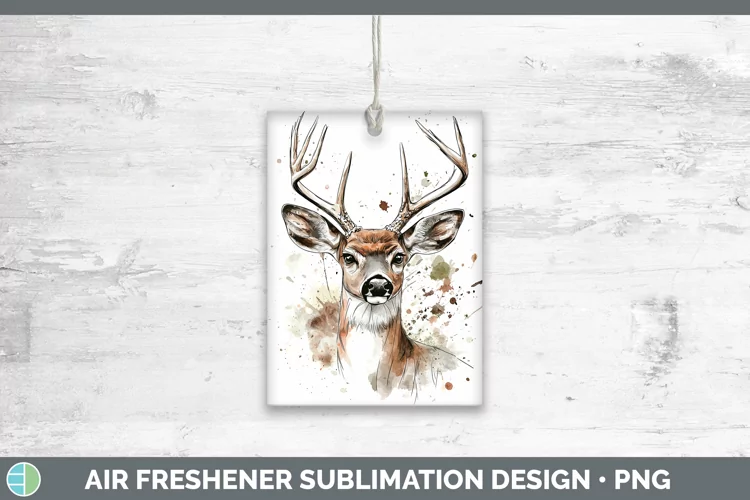 Watercolor Deer Air Freshener Sublimation Car Freshener Desi