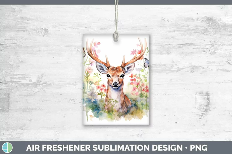 Watercolor Deer Air Freshener | Sublimation Car Freshener De