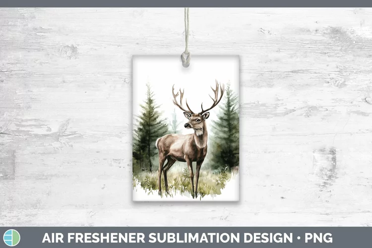 Watercolor Deer Air Freshener Sublimation Car Freshener Desi