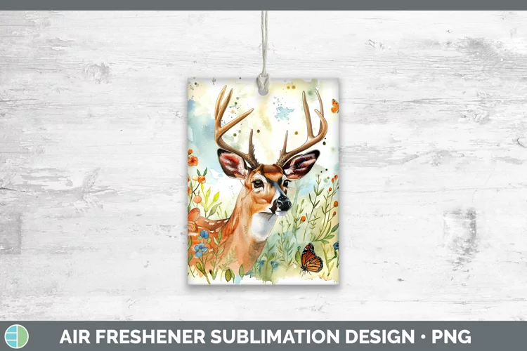 Watercolor Deer Air Freshener Sublimation Car Freshener Desi