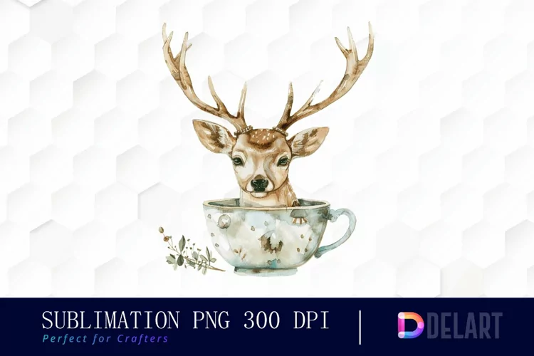 Deer in a Cup PNG Clipart