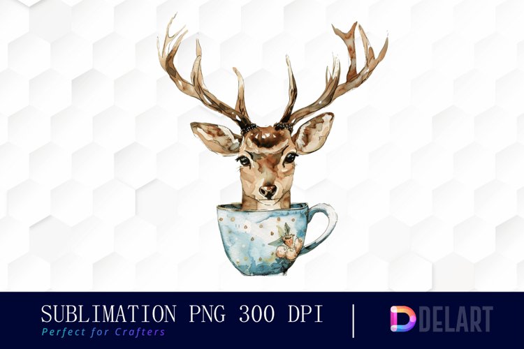 Deer in a Cup Graphics Clipart example image 1