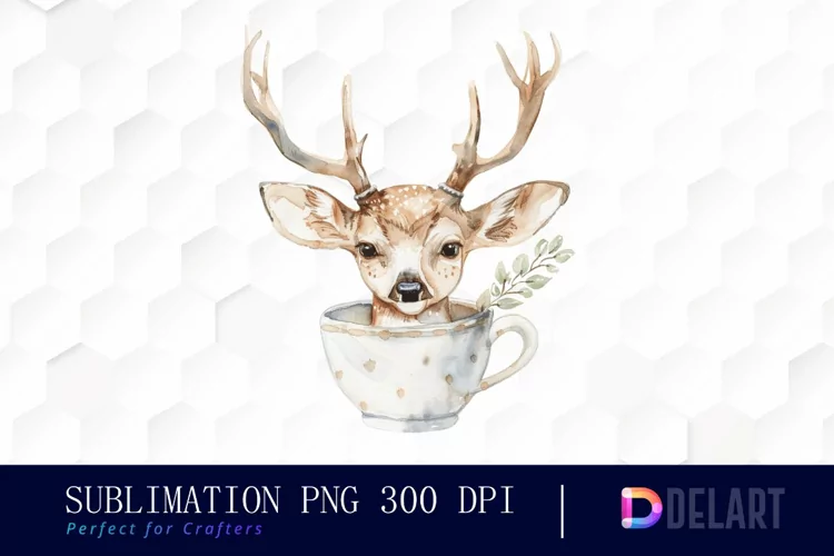 Deer in a Cup PNG Clipart