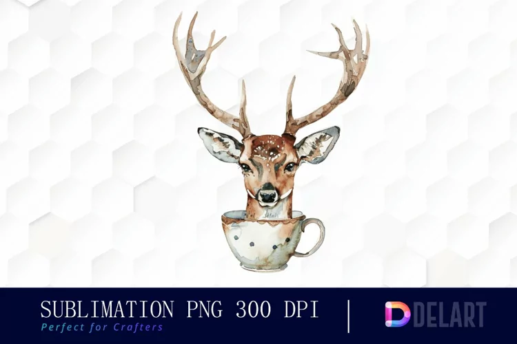 Deer in a Cup PNG Clipart