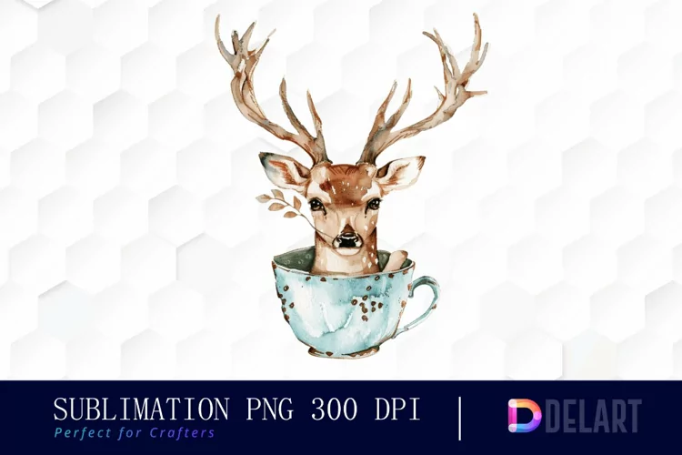 Deer in a Cup PNG Clipart