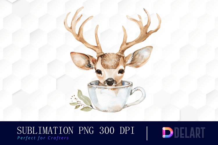 Deer in a Cup Graphics Clipart example image 1