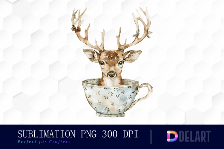 Deer in a Cup Design Clipart example image 1