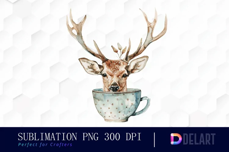 Deer in a Cup PNG Clipart