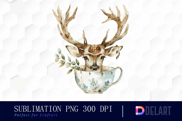 Deer in a Cup PNG Clipart