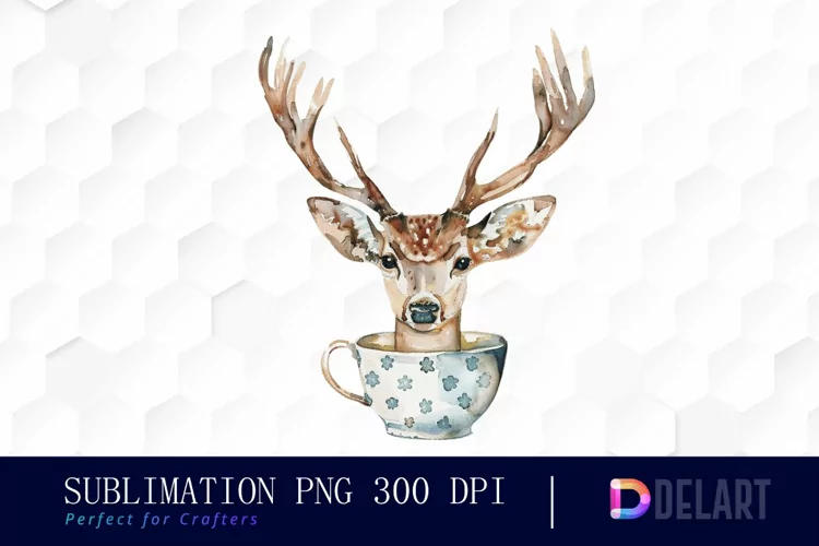Deer in a Cup PNG Clipart