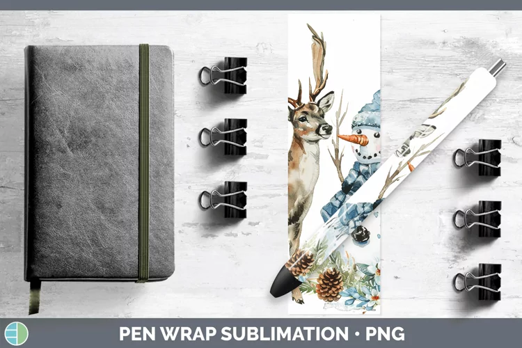 Christmas Snowman Deer Pen Wrap Sublimation Pen Designs