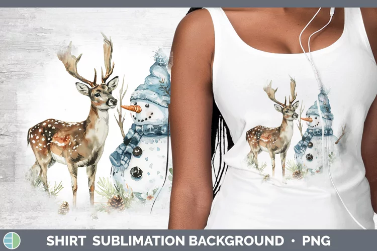 Christmas Snowman Deer Shirt Sublimation Background Designs