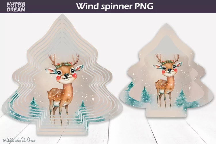 Deer Christmas Tree Wind Spinner | Deer Wind Spinner PNG