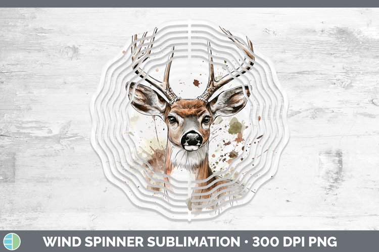 Watercolor Deer Wind Spinner Sublimation Spinner Designs