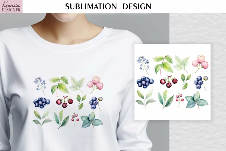 Watercolor Leaves and Wild Berries| Summer T Shirt