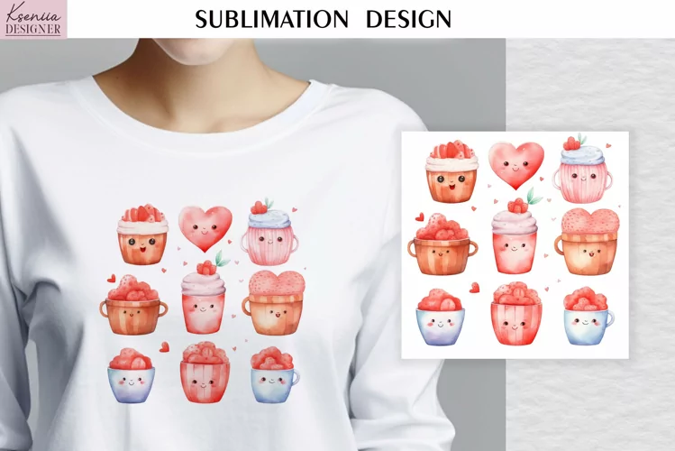 Watercolor Pink Christmas Coffee Cups| Love T Shirt