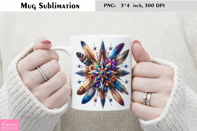 Watercolor Floral Moon Mug Sublimation|Flower Mug Design