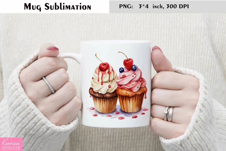 Watercolor Cake Mug Sublimation|Birthday Mug Design