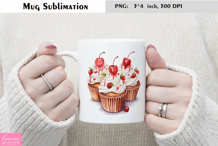 Watercolor Cake Mug Sublimation|Birthday Mug Design