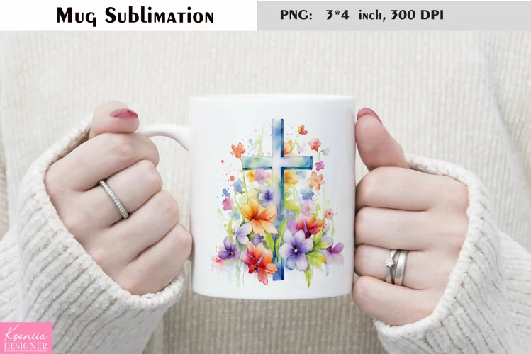 Watercolor Flower Mug Sublimation|Floral Mug Design