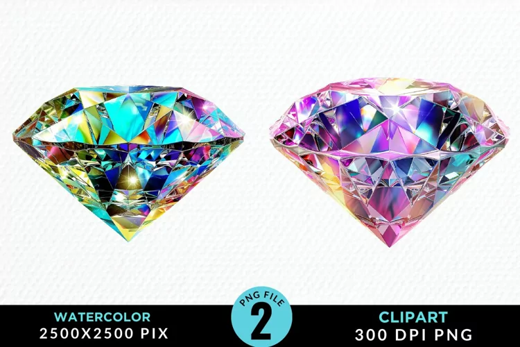 Watercolor Diamond Sublimation PNG Clipart