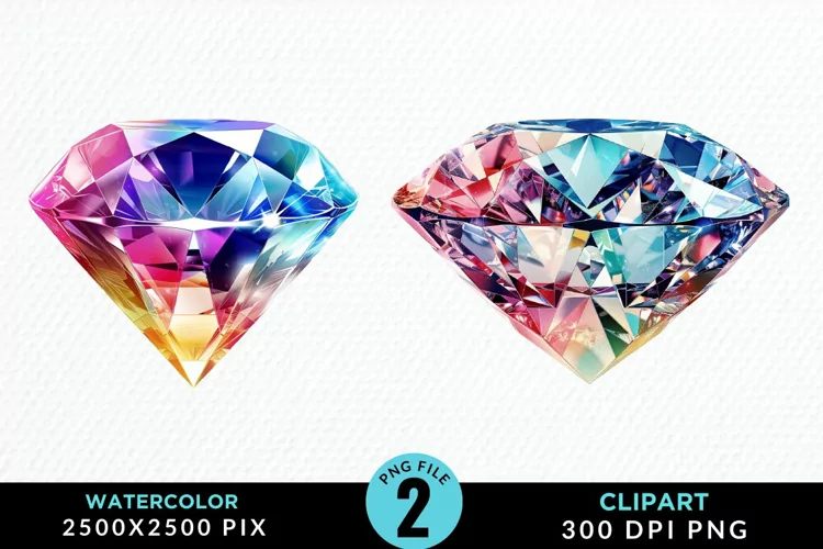 Watercolor Diamond Sublimation PNG Clipart