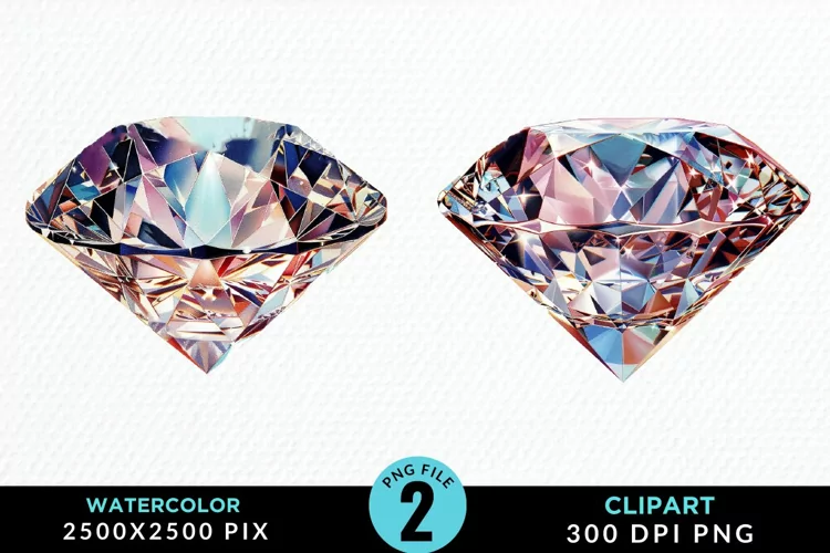 Watercolor Diamond Sublimation PNG Clipart