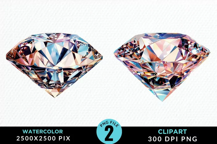 Watercolor Diamond Sublimation PNG Clipart