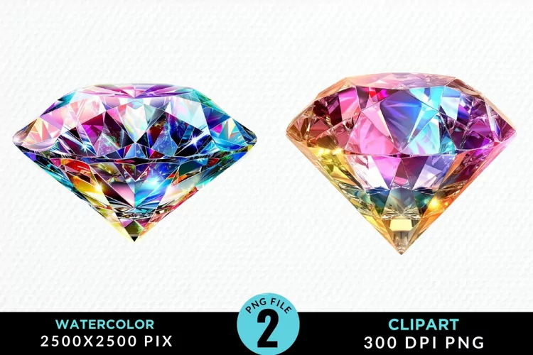 Watercolor Diamond Sublimation PNG Clipart