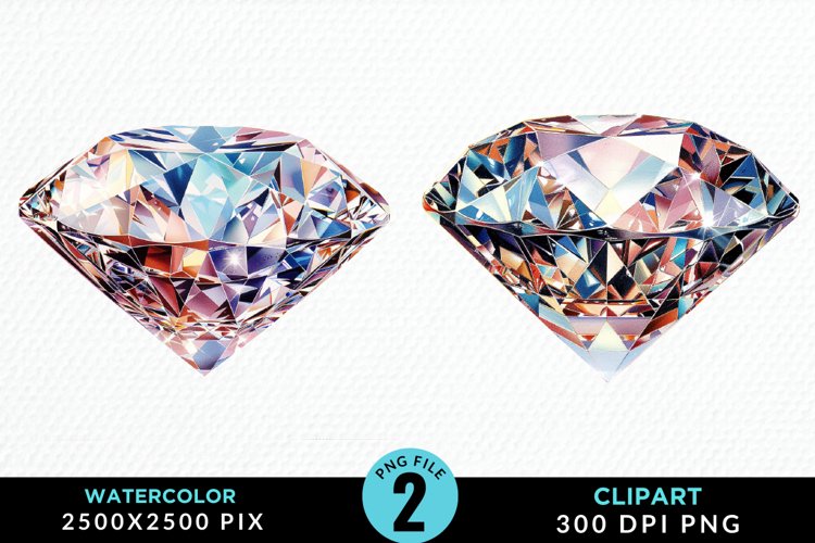 Watercolor Diamond Sublimation PNG Clipart