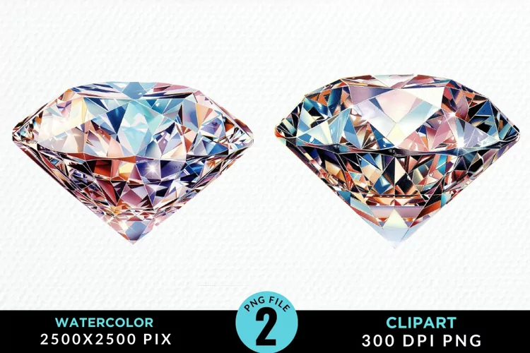 Watercolor Diamond Sublimation PNG Clipart