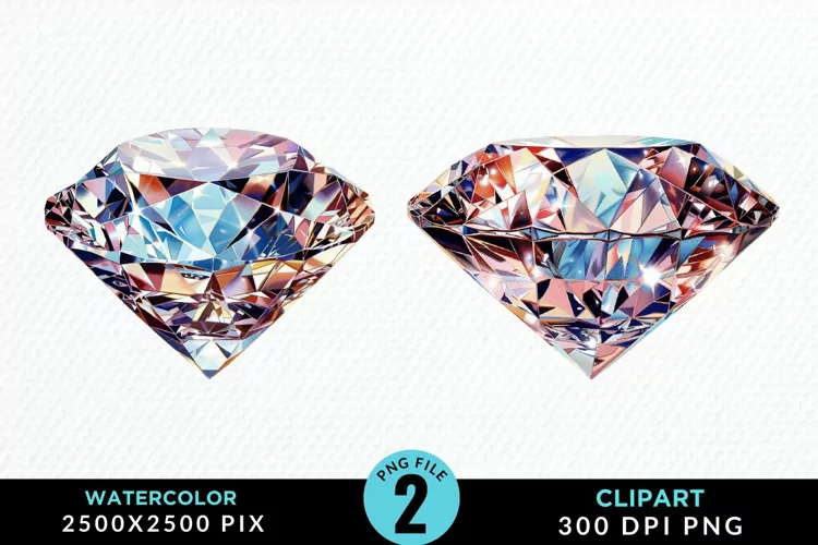 Watercolor Diamond Sublimation PNG Clipart