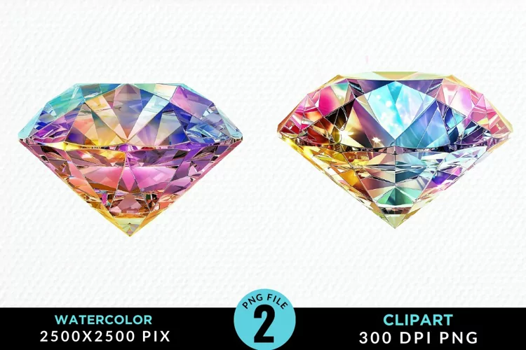 Watercolor Diamond Sublimation PNG Clipart