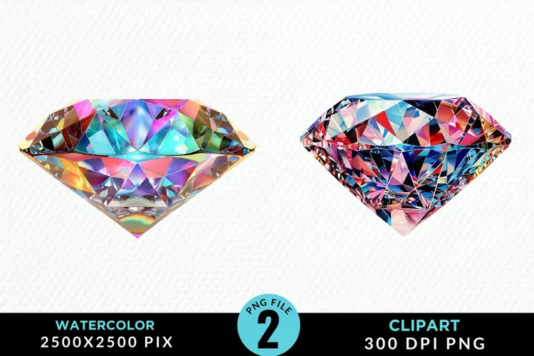 Watercolor Diamond Illustration PNG Clipart