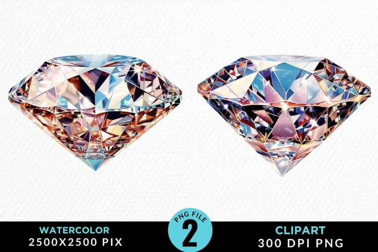 Watercolor Diamond Sublimation PNG Clipart
