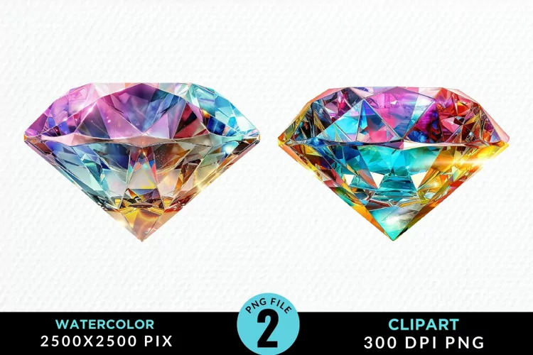 Watercolor Diamond Sublimation PNG Clipart