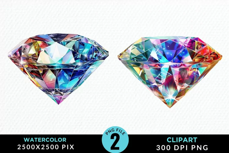 Watercolor Diamond Sublimation PNG Clipart
