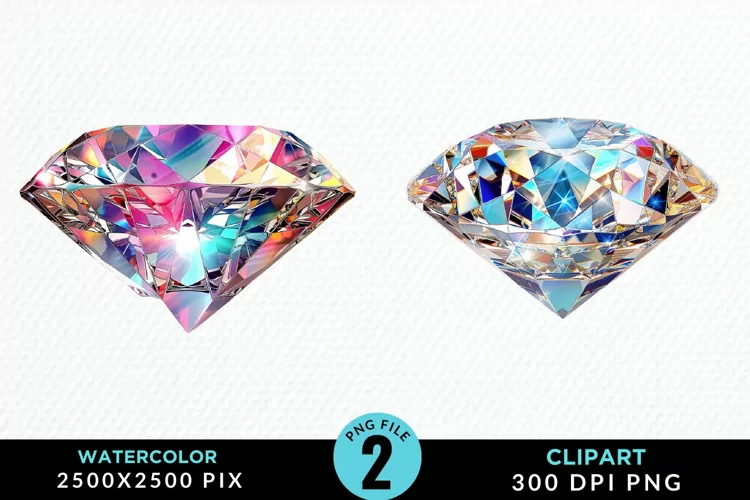 Watercolor Diamond Sublimation PNG Clipart
