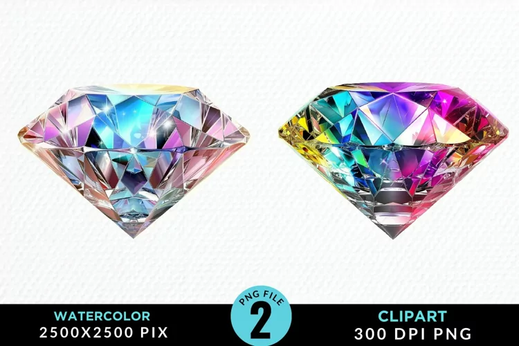 Watercolor Diamond Sublimation PNG Clipart