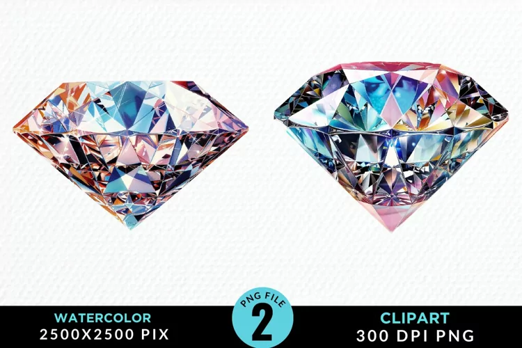 Watercolor Diamond Sublimation PNG Clipart