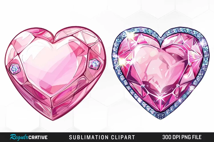 Watercolor Diamond Heart Image Clipart