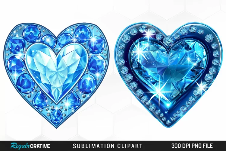 Watercolor Diamond Heart Image Clipart