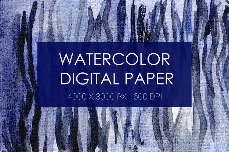 Watercolor digital background with blue stripes