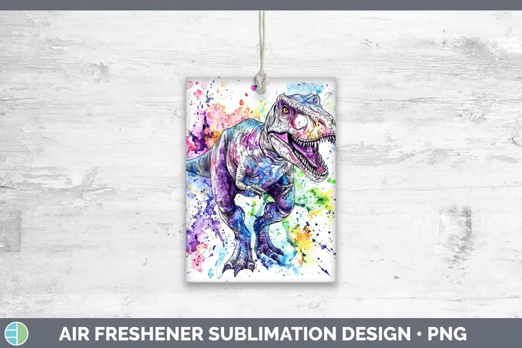 Watercolor Dinosaur Air Freshener Sublimation Car Freshener