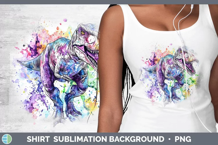 Watercolor Dinosaur Shirt Sublimation Sublimation Background