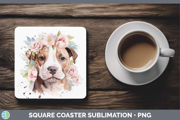 GorgeousWatercolor Dog Square Coaster design.